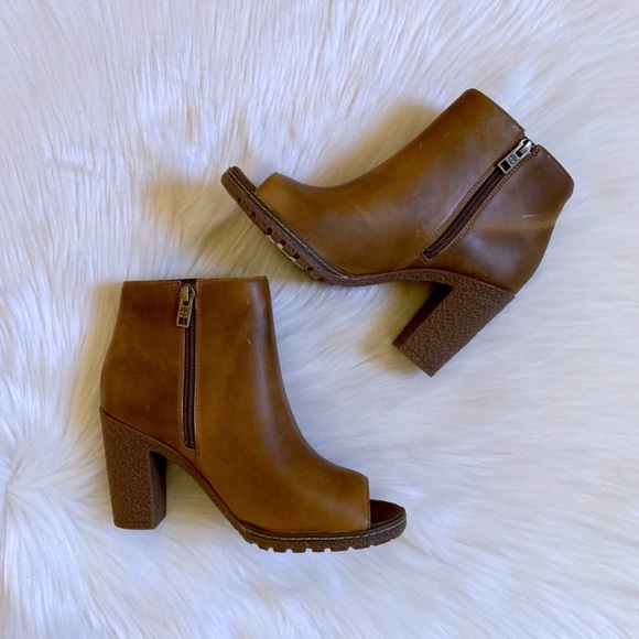Timberland Beige Tillston Peep Toe Ankle Boots - Picture 5 of 8